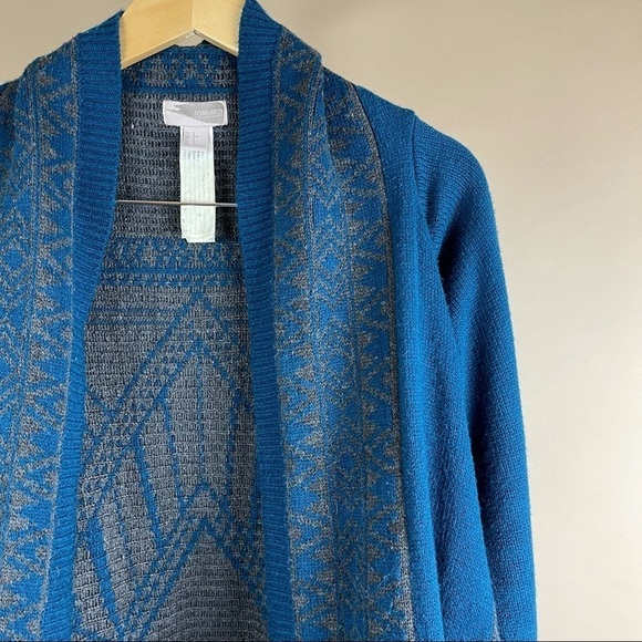 Forever 21 Small Chunky Oversized Aztec Open Cardigan Boho Slouchy Waterfall - Picture 5 of 5